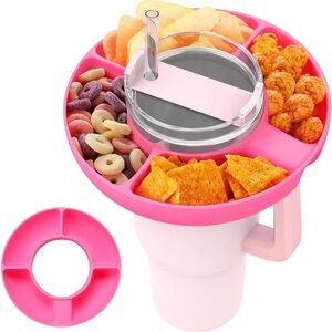 Silicon Snack Tray for Stanley 40 oz with handle PINK NWT